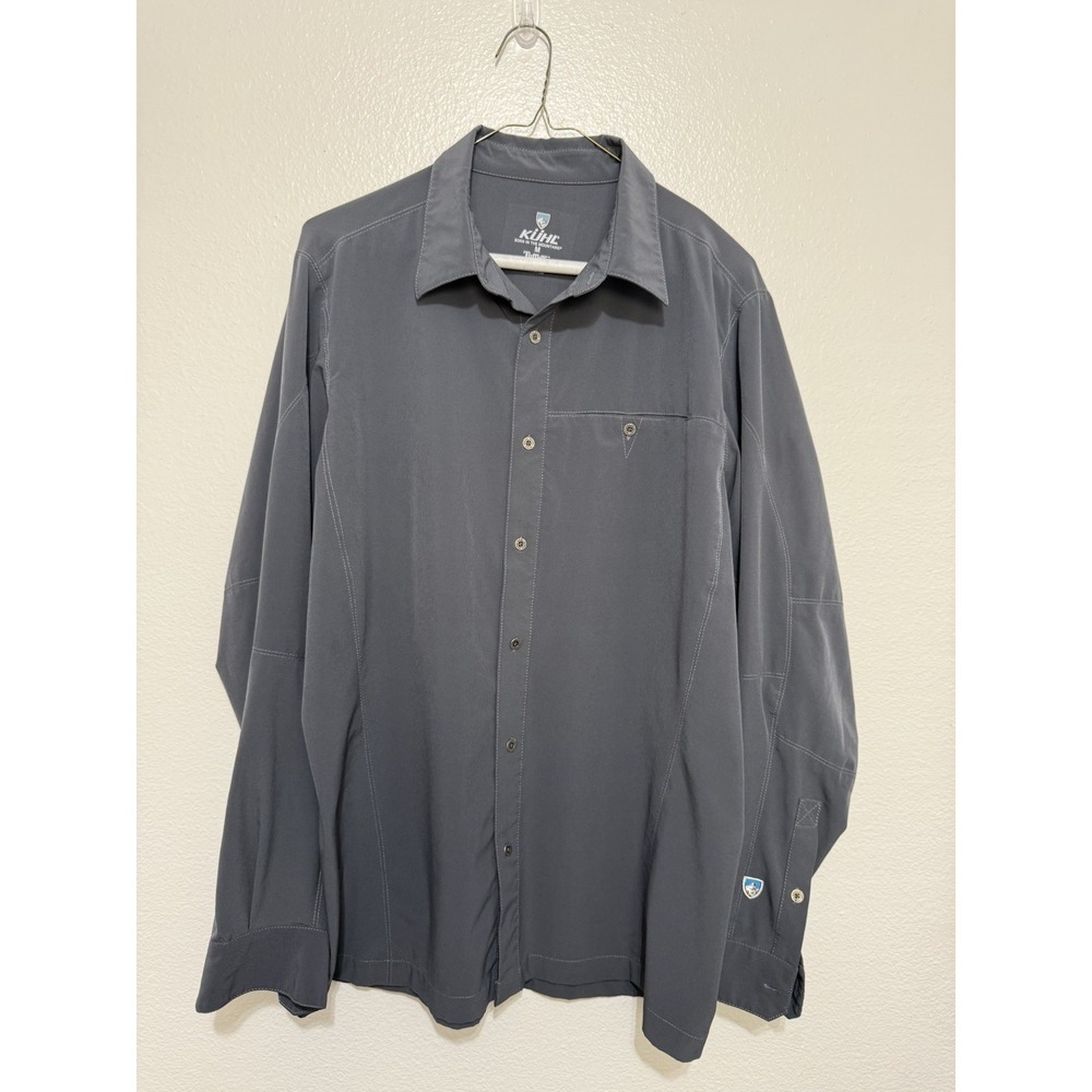 Kuhl Mens Medium Renegade Long Sleeve Tufflex Shirt Gray Outdoor OUT OF STOCK
